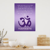 Om in Purples - Namaste Poster (Küche)