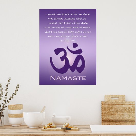 Om in Purples - Namaste Poster (Küche)