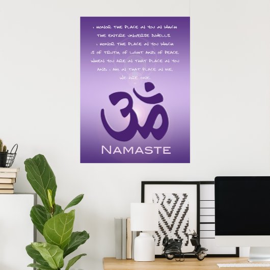 Om in Purples - Namaste Poster (Heimbüro)
