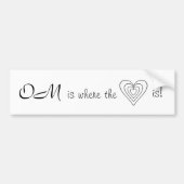 OM ist das Herz! Autoaufkleber (Vorne)