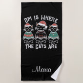 Om ist, wo die Katzen Feiertag sind Strandtuch (Vorderseite)