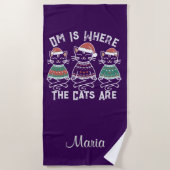 Om ist, wo die Katzen Feiertag sind Strandtuch (Vorderseite)