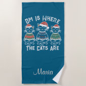 Om ist, wo die Katzen Feiertag sind Strandtuch (Vorderseite)