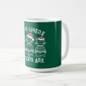 Om ist wo die Katzen sind - Funny Yoga Weihnachten Kaffeetasse (VorderseiteRechts)