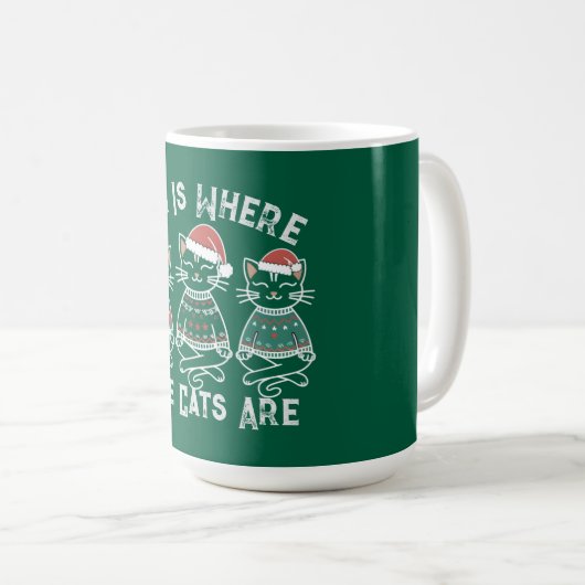 Om ist wo die Katzen sind - Funny Yoga Weihnachten Kaffeetasse (VorderseiteRechts)