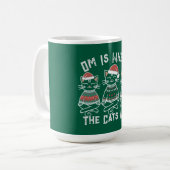 Om ist wo die Katzen sind - Funny Yoga Weihnachten Kaffeetasse (Vorderseite Links)