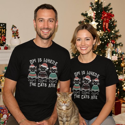 Om ist wo die Katzen sind - Funny Yoga Weihnachten T-Shirt