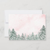 OM kleine Schneeflocken Pink Babyduschenberater Ka Einladung (Rückseite)