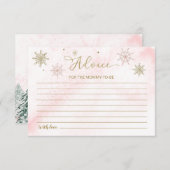 OM kleine Schneeflocken Pink Babyduschenberater Ka Einladung (Vorne/Hinten)