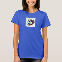 Om Ladys Burnout T - Shirt (Angepasst), Vintag Whi