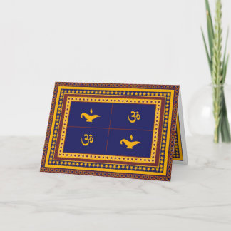 OM, Lampe und Sterne Diwali Gruß-Karte Karte