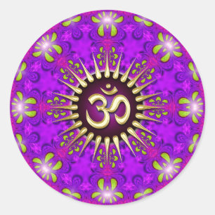 Om Lila Pink Mandala Mindfulness Yoga Sticker