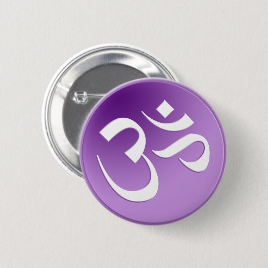 Om, Lila und weiß Button (Vorne & Hinten)