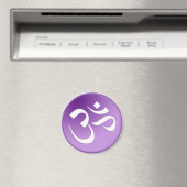 Om, Lila und weiß Magnet (In Situ (Geschirrspüler))