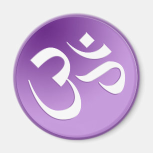Om, Lila und weiß Magnet
