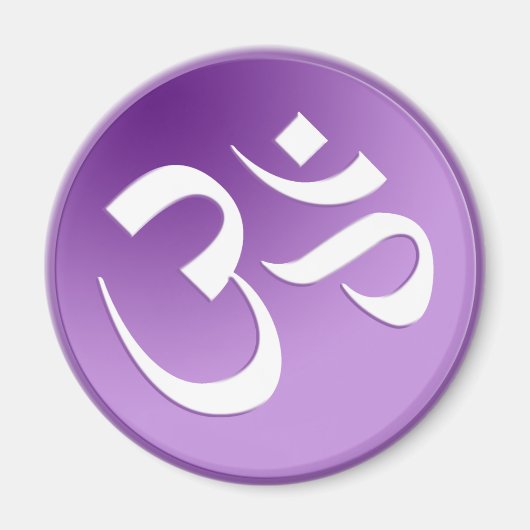 Om, Lila und weiß Magnet (Vorne)