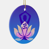 OM-Lotos-Yoga-Pose-lila Farbe Keramik Ornament (Rechts)