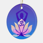 OM-Lotos-Yoga-Pose-lila Farbe Keramik Ornament (Links)
