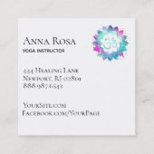 *~* Om Lotus Blume Mandala Om Symbol Quadratische Visitenkarte (Rückseite)