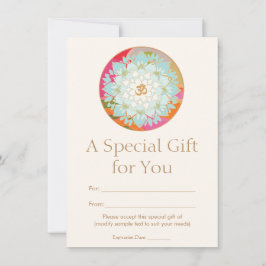 Om Lotus Blume Spirituelles Geschenkzertifikat
