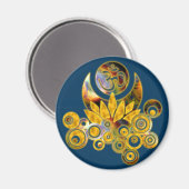 Om Lotus | dunkelblau Magnet (Vorderseite/Rückseite)