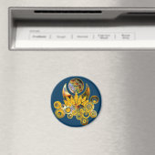 Om Lotus | dunkelblau Magnet (In Situ (Geschirrspüler))
