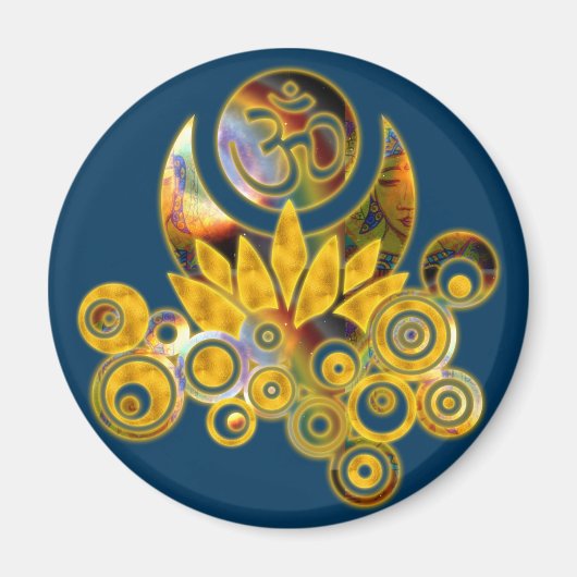 Om Lotus | dunkelblau Magnet (Vorne)
