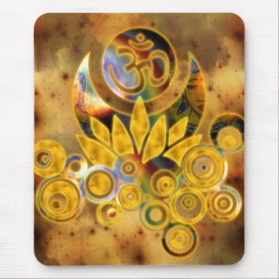 Om Lotus Dunkelgelbes Universum Mousepad