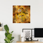 Om Lotus | Dunkelgelbes Universum Poster (Heimbüro)