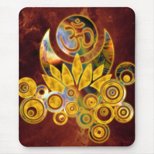 Om Lotus | Feueruniversum Mousepad (Vorne)