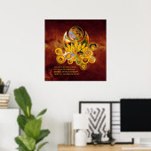 Om Lotus & GAYATRI MANTRA | Feueruniversum Poster (Heimbüro)