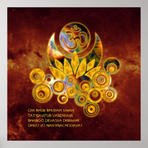 Om Lotus & GAYATRI MANTRA   Feueruniversum Poster