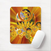 Om Lotus | Gelborange Zoom Mousepad (Mit Mouse)