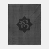 OM Lotus Spiritualität Yoga im Carbon Fibre Style Fleecedecke (Vorderseite)