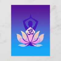 Om Lotus Yoga Pose Lila Hue