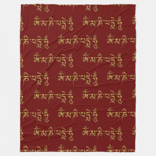 OM MA NI PADME HUM - Tibetischer Sanskrit Mantra 1 Fleecedecke
