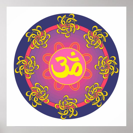Om Mandala Art Poster (Vorne)