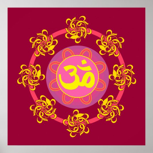 Om Mandala Art Poster (Vorne)