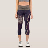OM Mandala auf Marble Agate Personalisiert Capri Leggings (Vorderseite)