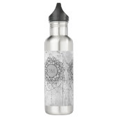 OM Mandala auf Silbermarmor Edelstahlflasche (Links)