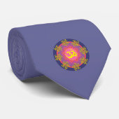 Om Mandala Blue Border Krawatte (Gerollt)