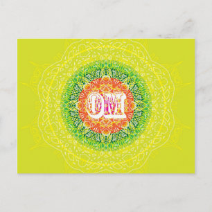 Om Mandala Design for Yoga Postkarte