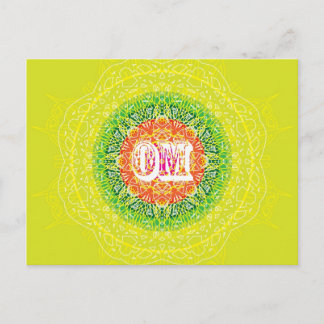 Om Mandala Design for Yoga Postkarte