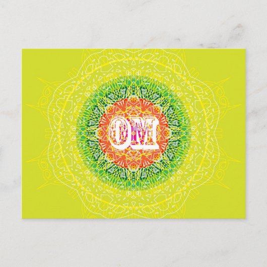 Om Mandala Design for Yoga Postkarte (Vorderseite)