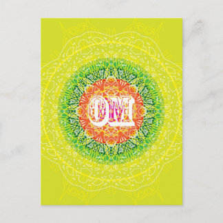 Om Mandala Design for Yoga Postkarte