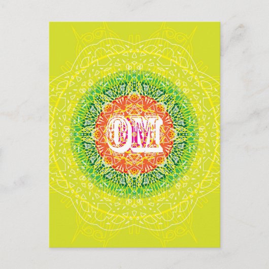 Om Mandala Design for Yoga Postkarte (Vorderseite)