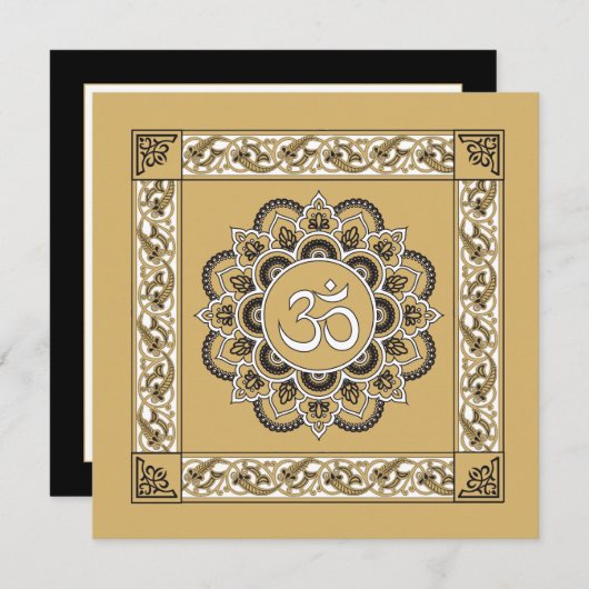 OM Mandala - Grußkarte Feiertagskarte (Vorne/Hinten)