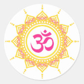 om mandala labels runder aufkleber (Vorderseite)