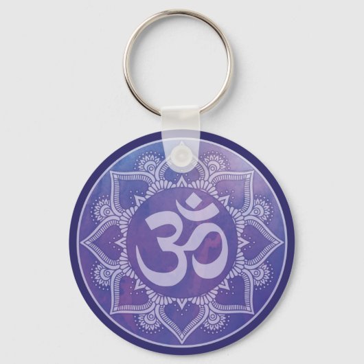 Om Mandala Lila Schlüsselanhänger (Vorderseite)