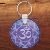 Om Mandala Lila Schlüsselanhänger (Vorderseite)